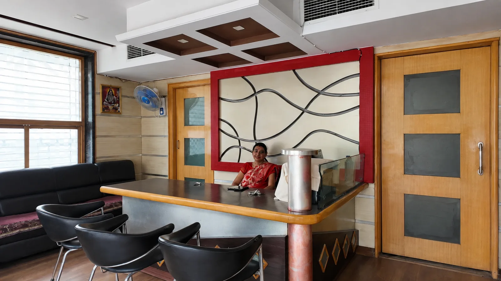 Reception and common area at Narayani Girls Hostel